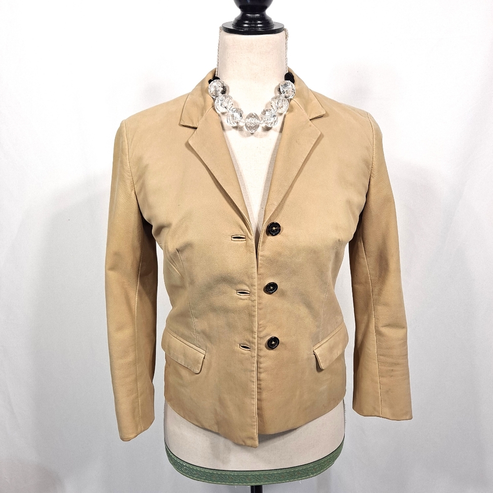 Prada Vintage Leather Blazer By Miuccia Prada
